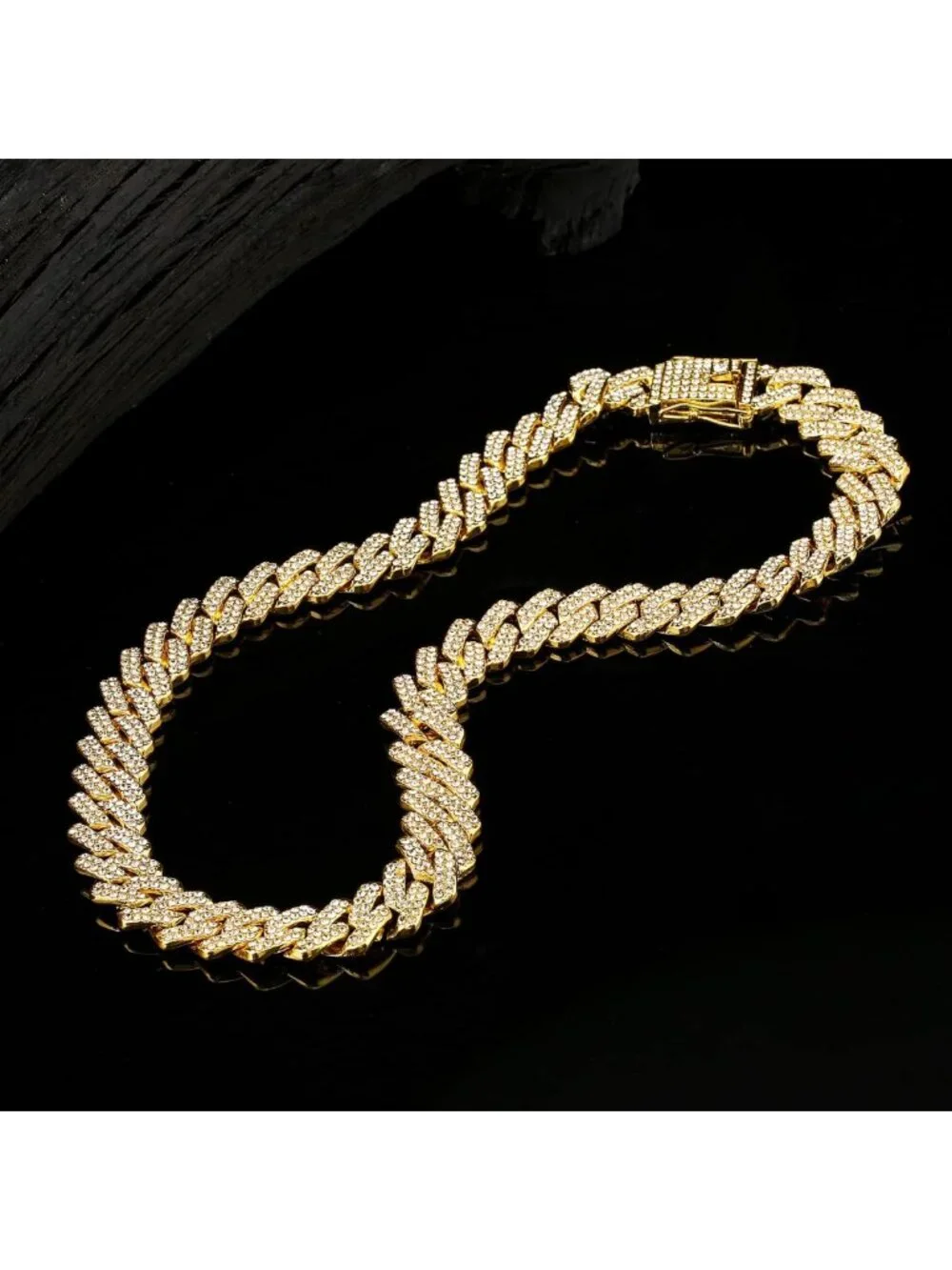Iced Out Cuban Link Chain Necklace for Men & Women - Silver/Gold Hip Hop Bling